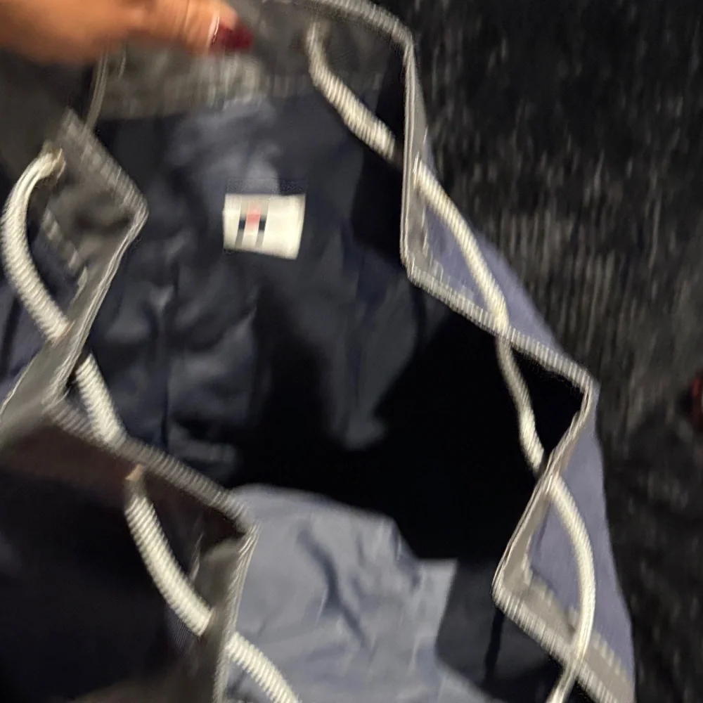 Tommy Hilfiger Blue and Gray Duffel Bag